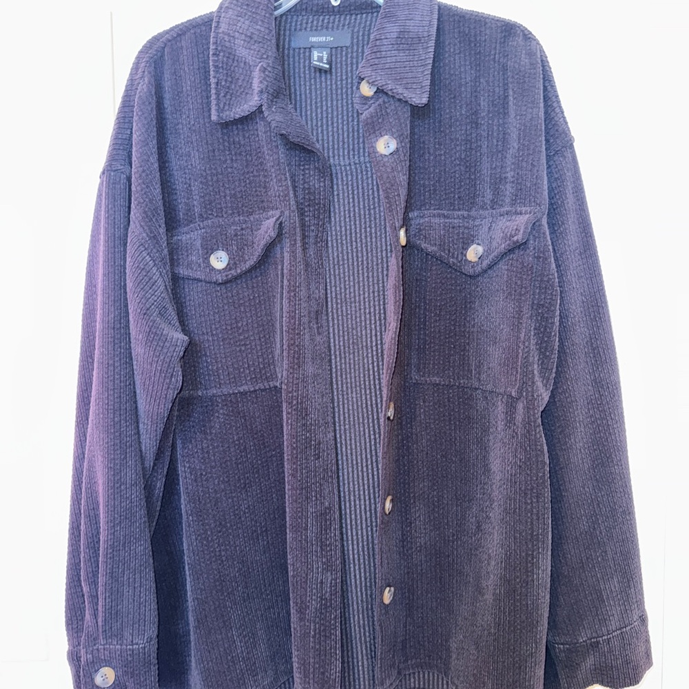 Forever 21 Women’s Black Corduroy Shirt Jacket